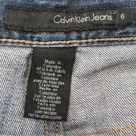 Calvin Klein Women’s Flare Blue Denim Jeans Size 6 Mid Rise Stretch - Picture 5 of 8